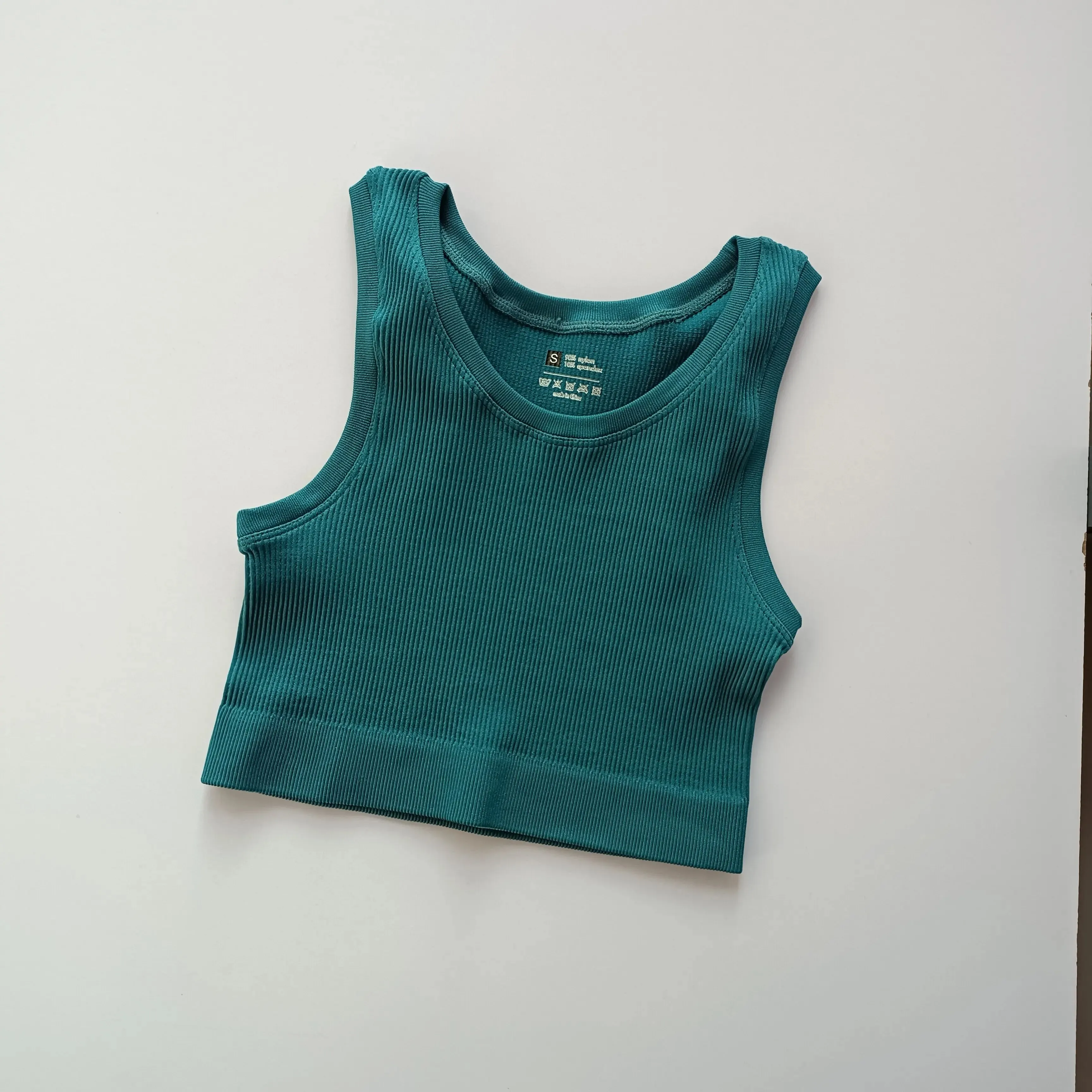 Sexy Women Yoga Gym Sports Vest - Fitness Running Short Vest, Solid Color Knitted Off Shoulder Gym Yoga Top