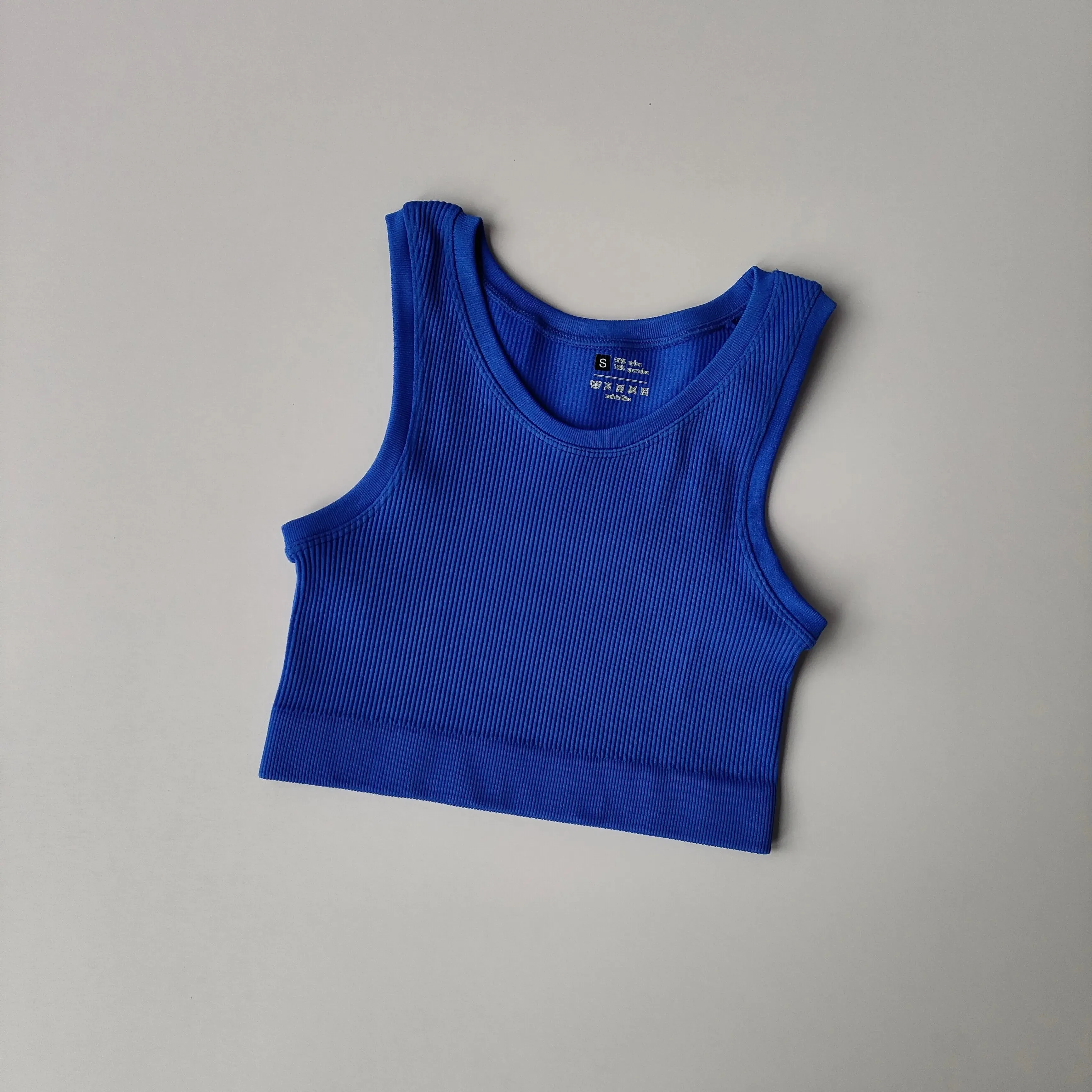 Sexy Women Yoga Gym Sports Vest - Fitness Running Short Vest, Solid Color Knitted Off Shoulder Gym Yoga Top