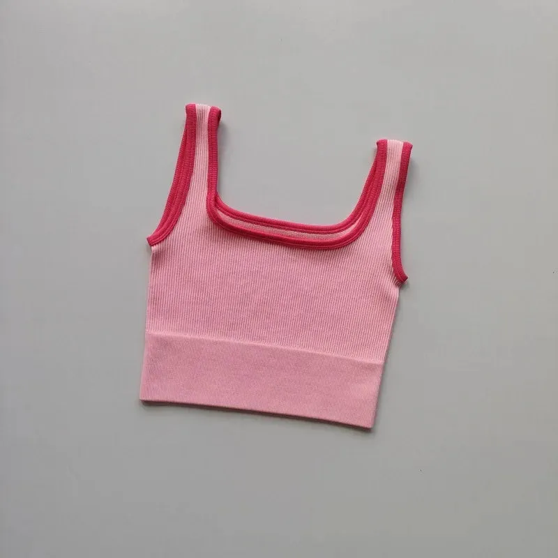 Sexy Women Yoga Gym Sports Vest - Fitness Running Short Vest, Solid Color Knitted Off Shoulder Gym Yoga Top