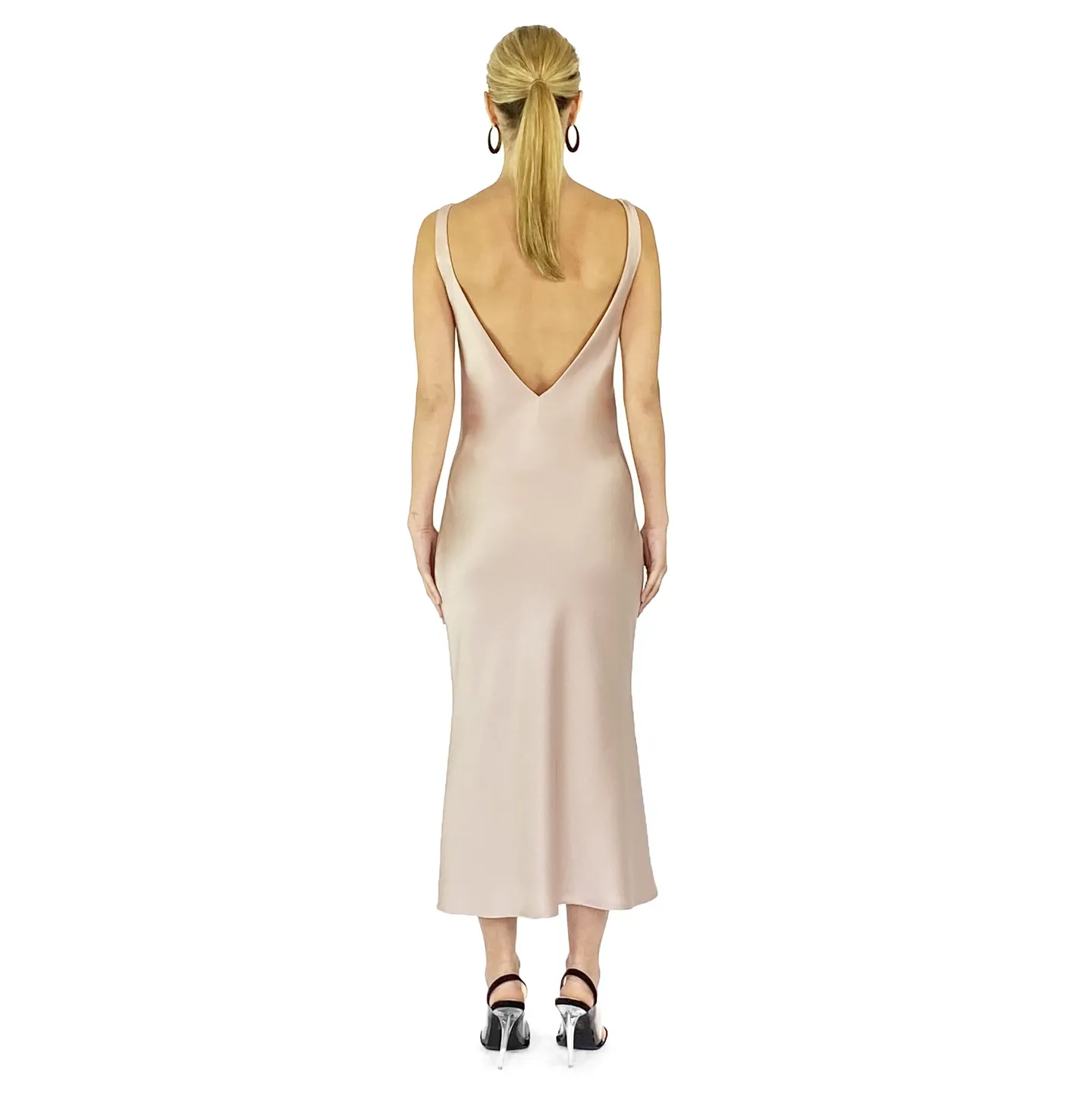 Sheath V-neck Sleeveless Backless Short Blush Bridesmaid Dresses, BD0641