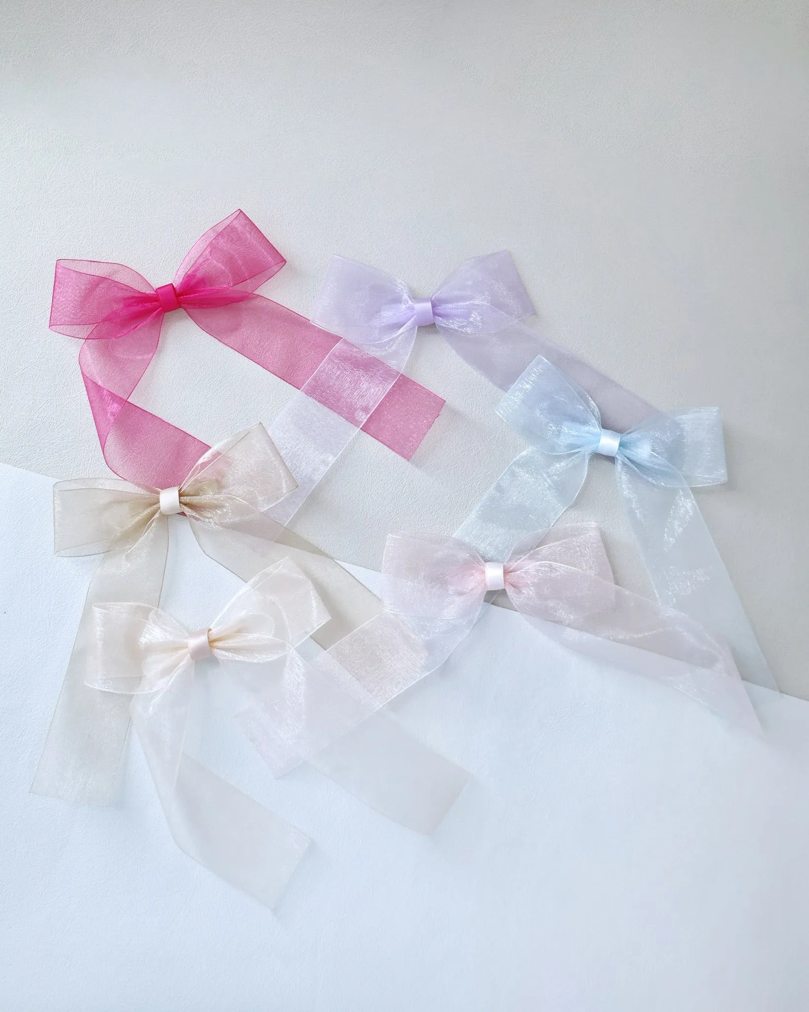Sheer Organza Long Tail Hair Bows