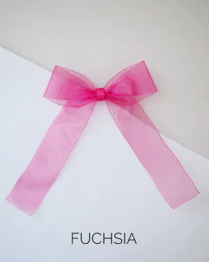 Sheer Organza Long Tail Hair Bows