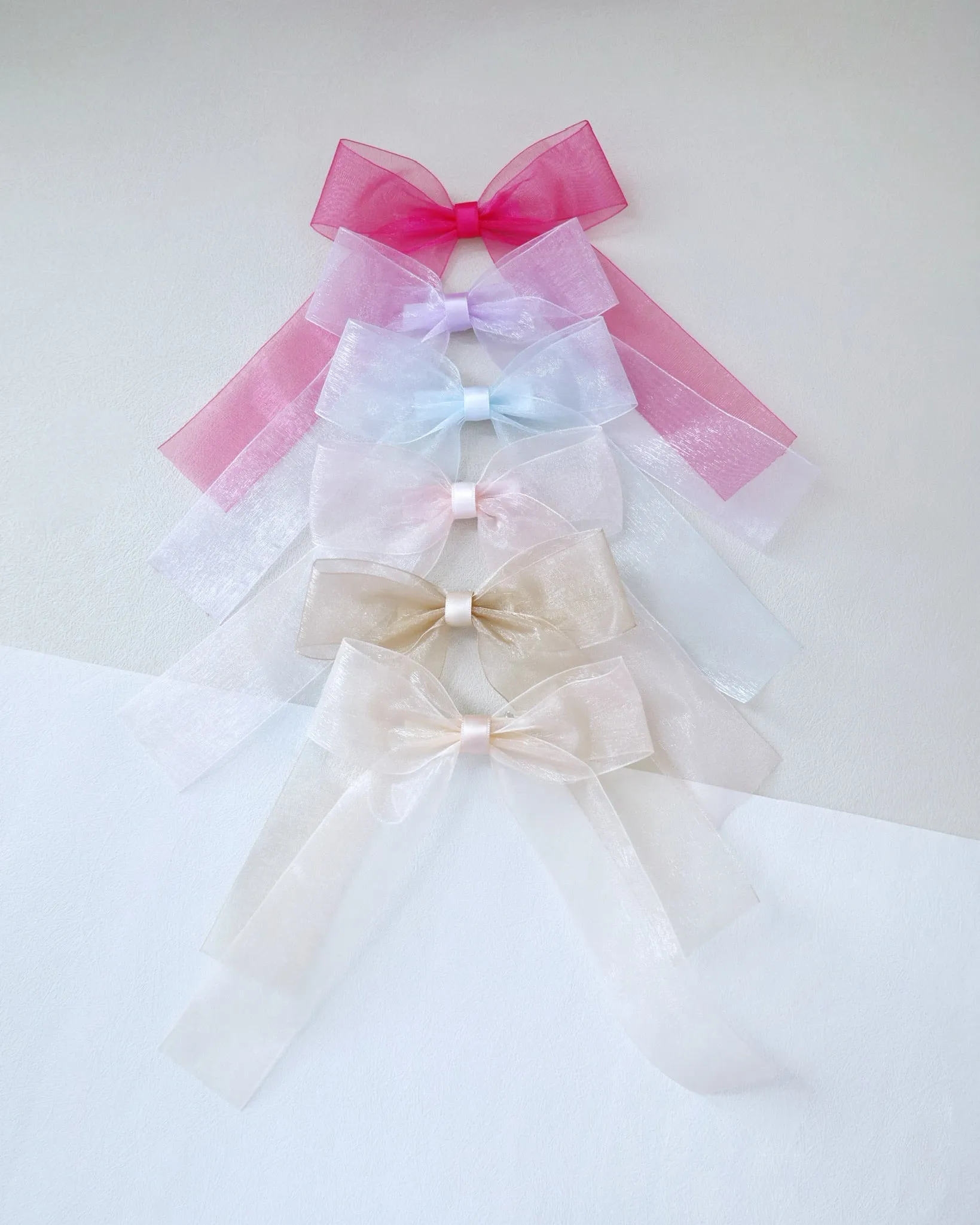 Sheer Organza Long Tail Hair Bows
