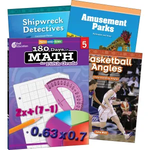 Shell Education Learn-At-Home Grade Level Math Bundle Printed Book