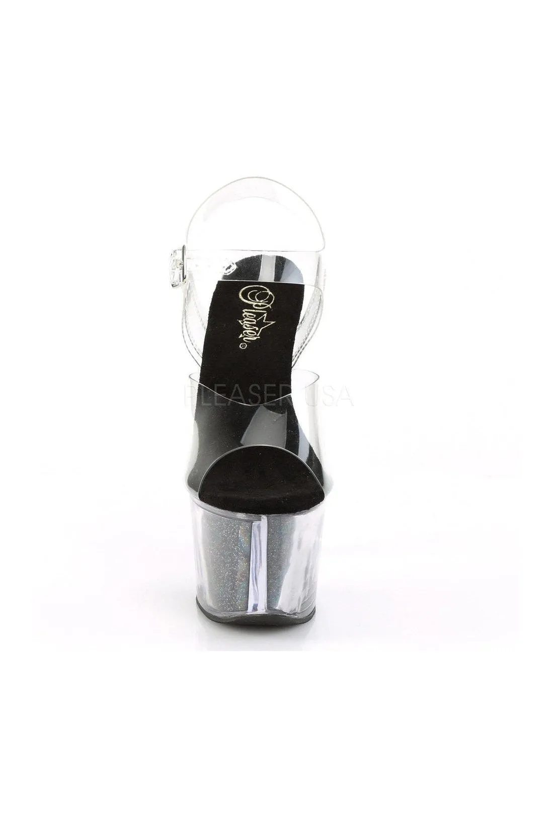 SKY-308G-T Platform Sandal  | Black Vinyl