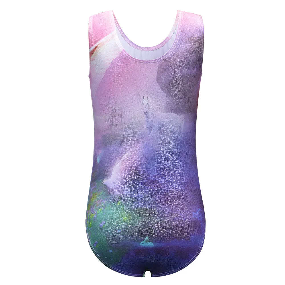 Sleeveless Unicorn Gymnastics Leotard
