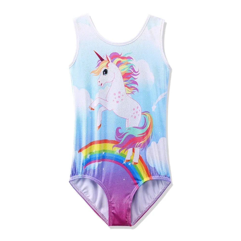 Sleeveless Unicorn Gymnastics Leotard