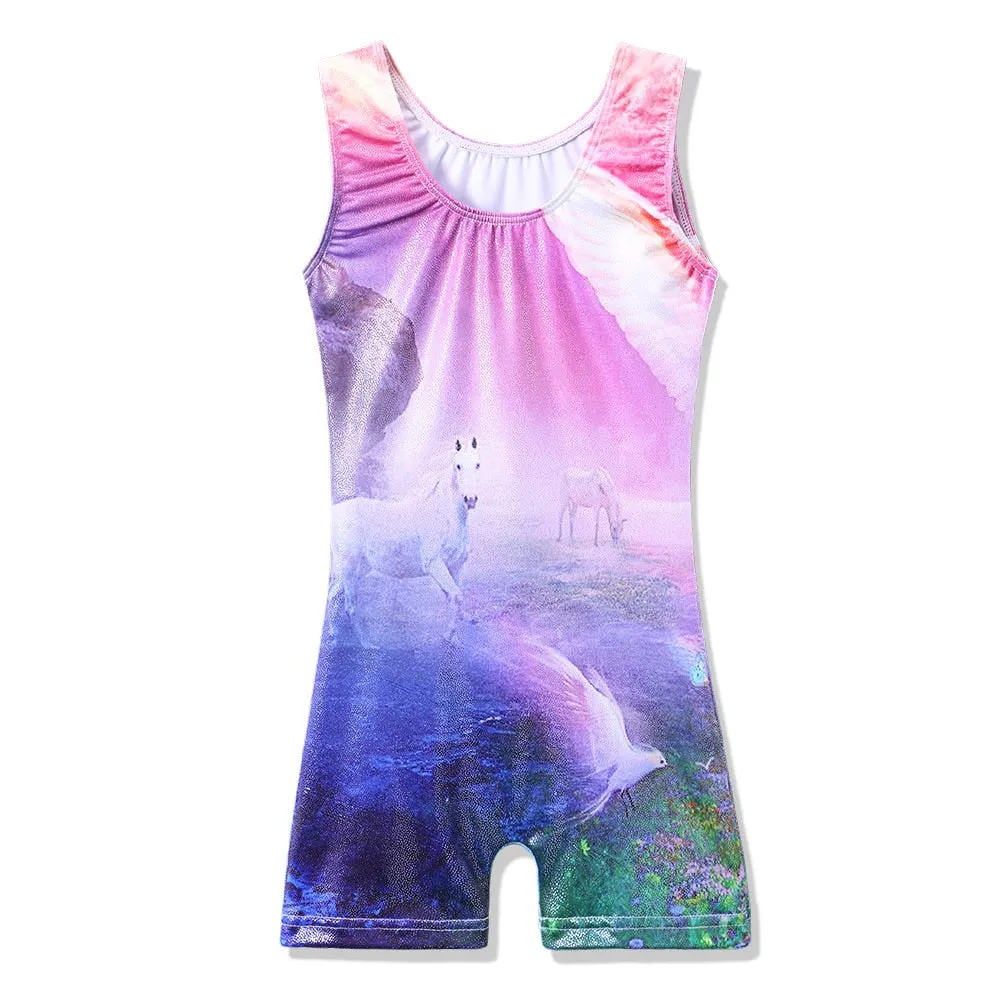 Sleeveless Unicorn Gymnastics Unitard (Leotard)
