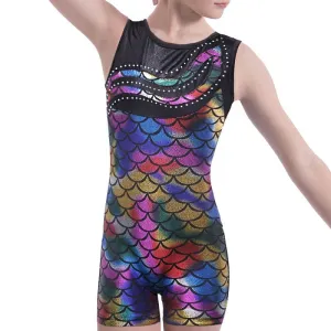 Sleveless Mermaid Gymnastics Unitard (Leotard)