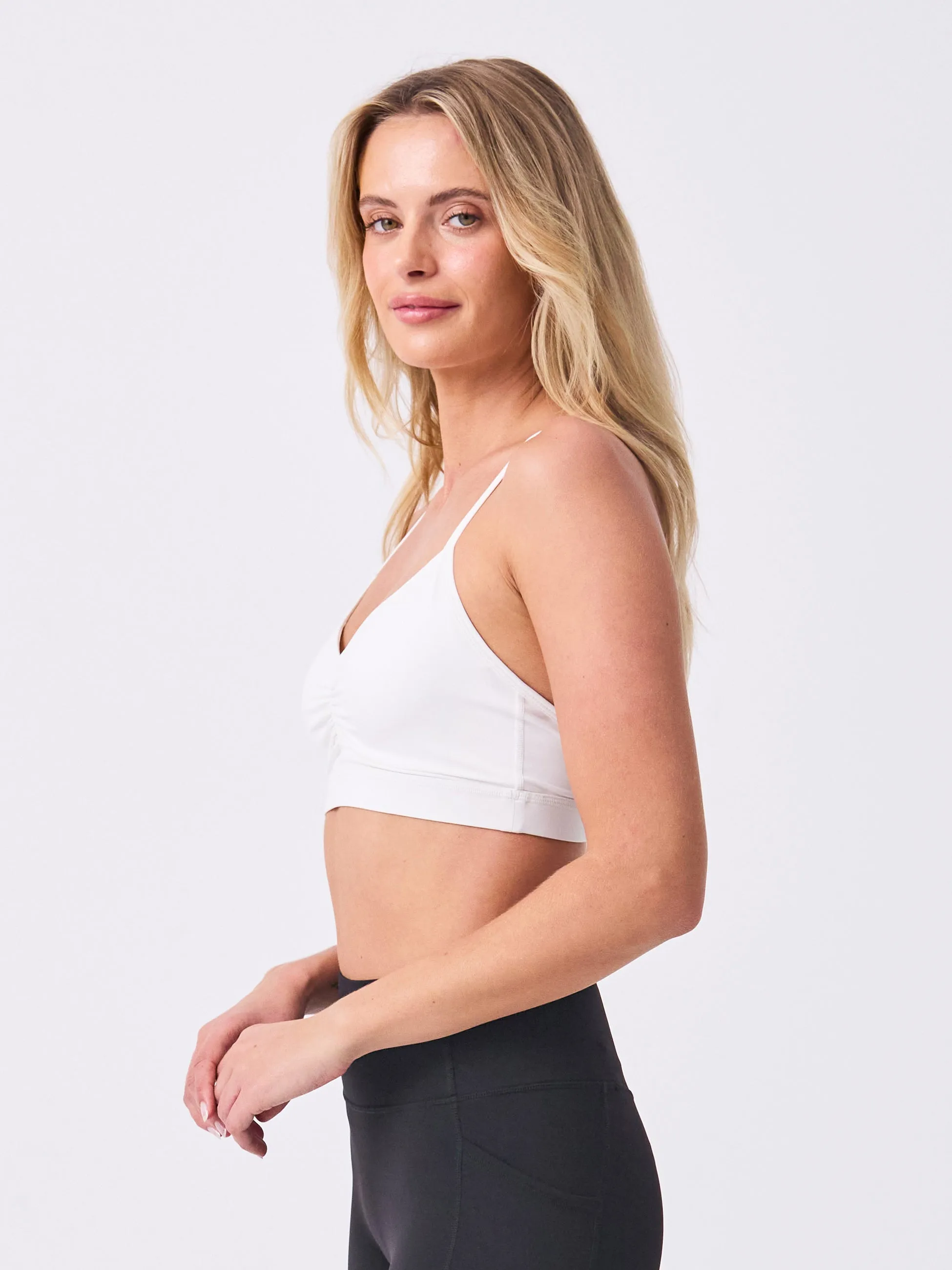 Soft Touch Rouch Front  Bra - White
