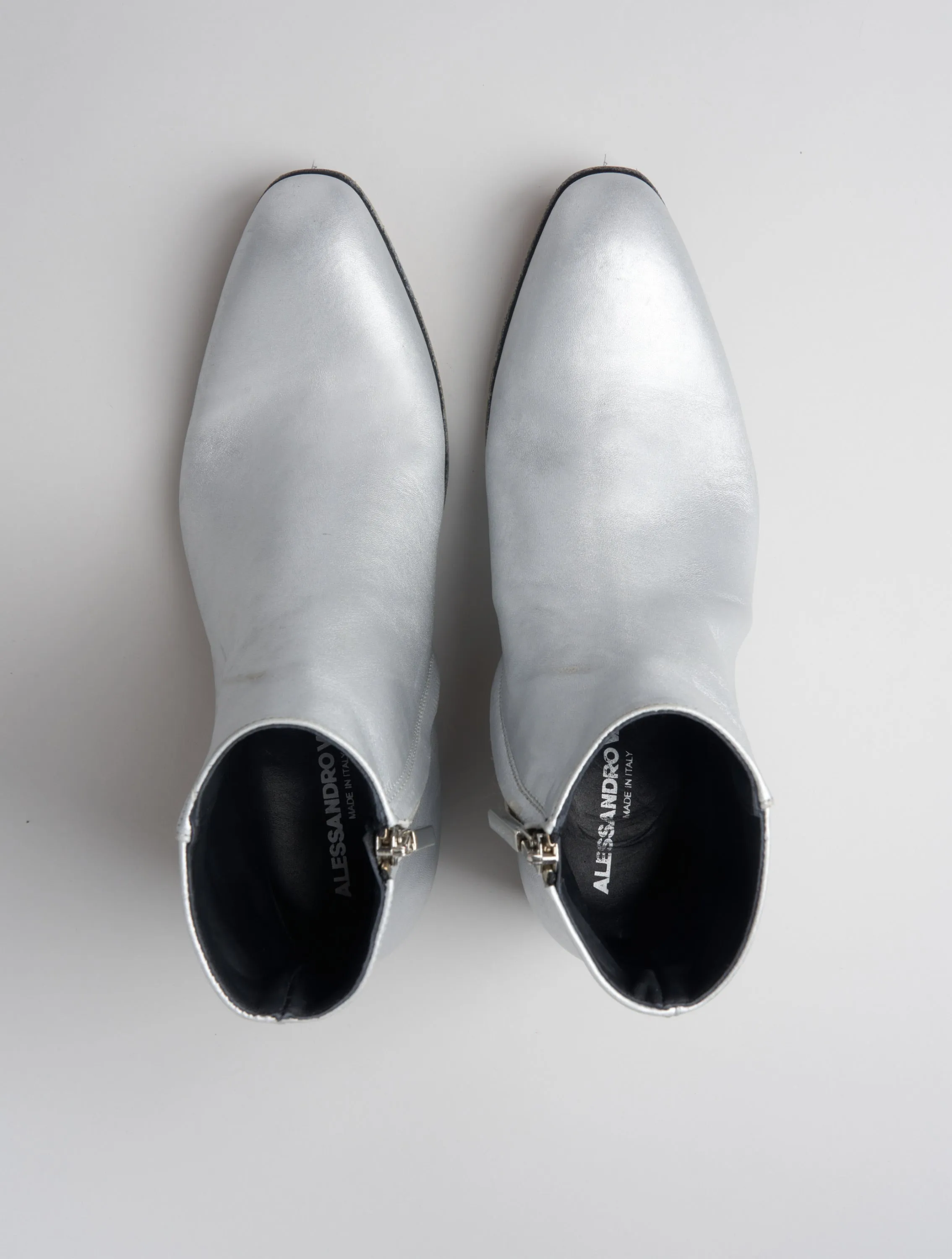 SONNY 40MM ANKLE BOOT IN DISTRESSED SILVER CALFSKIN - Woman