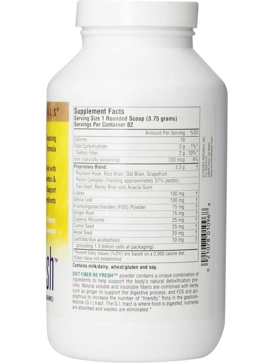 Source Naturals, Diet Fiber Re Fresh™ 309 gm, 309 grams