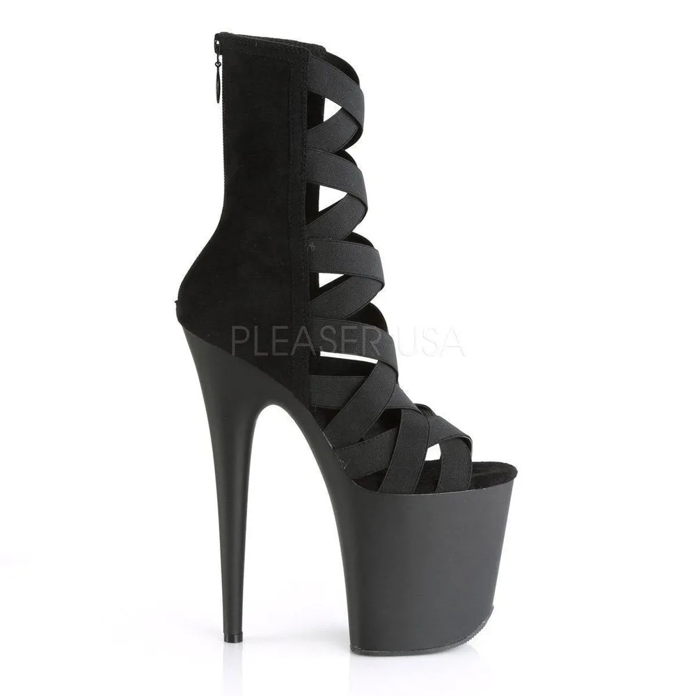 SS-FLAMINGO-800-24 Platform Sandal | Black Lycra