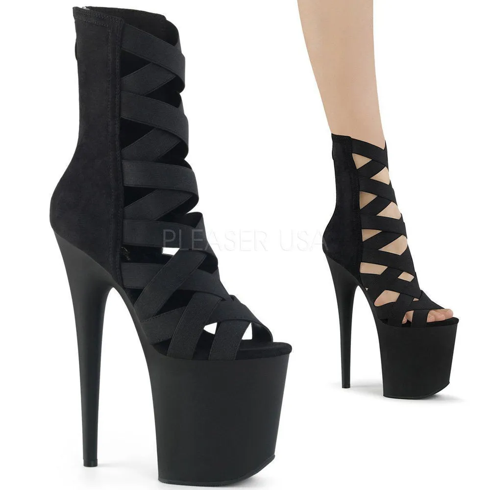 SS-FLAMINGO-800-24 Platform Sandal | Black Lycra