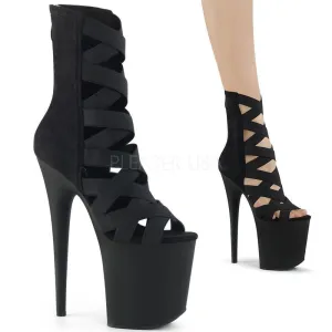 SS-FLAMINGO-800-24 Platform Sandal | Black Lycra