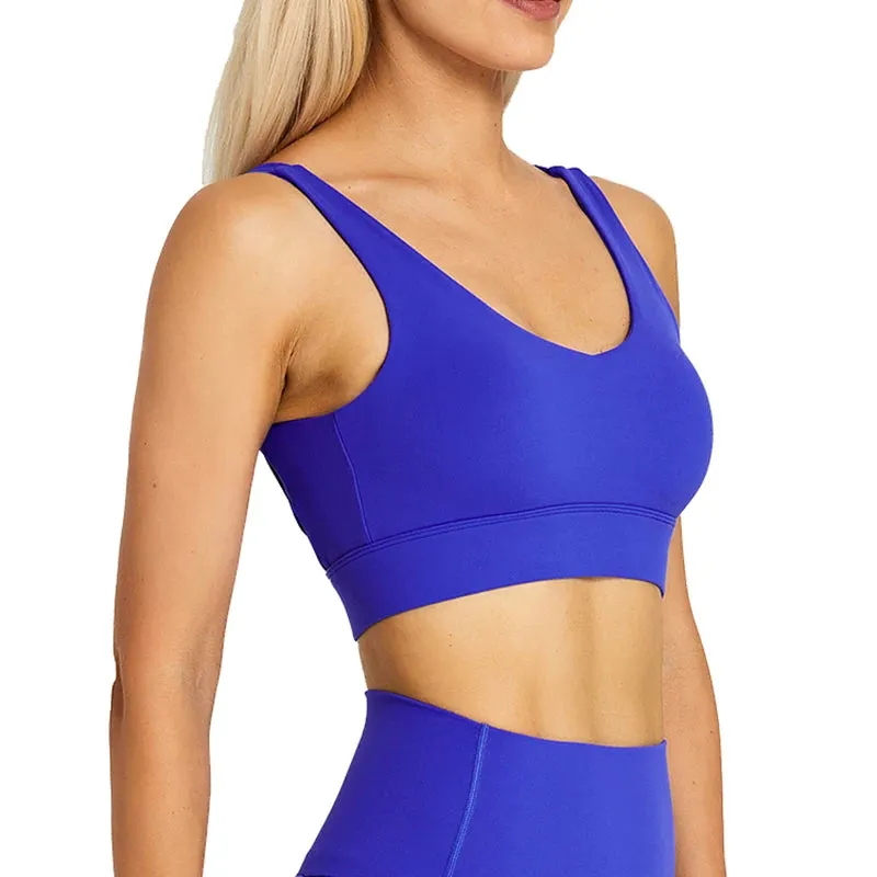 Strappy Wirefree Padded Sports Bra for Women - Medium Support