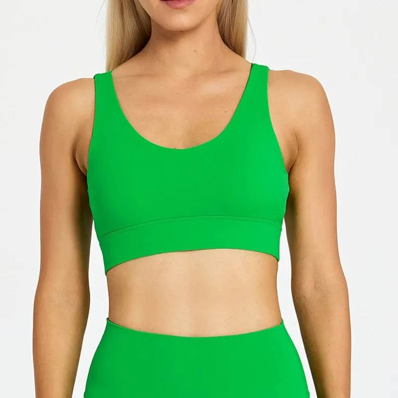 Strappy Wirefree Padded Sports Bra for Women - Medium Support