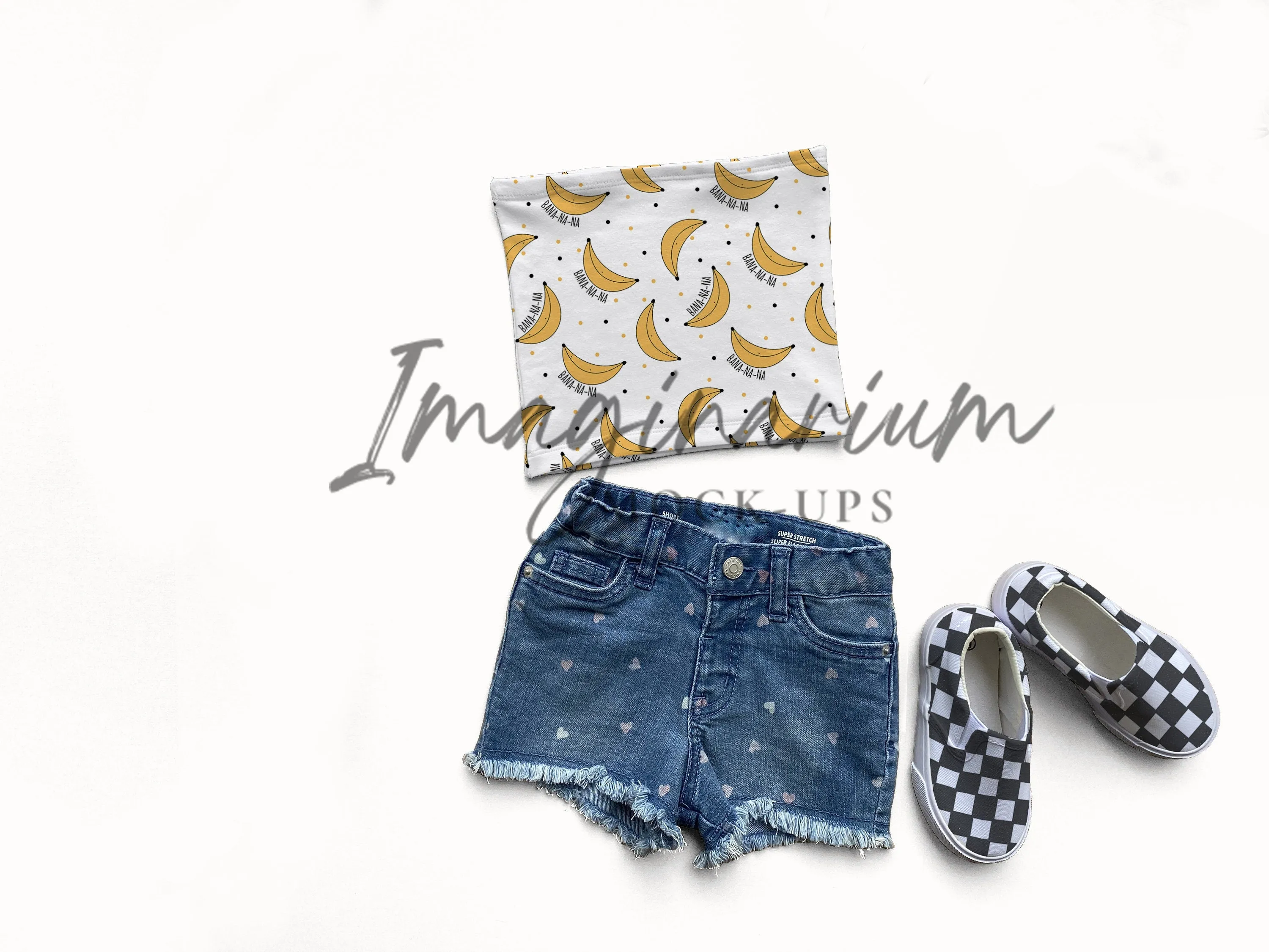 Styled Tube Top Outfit Mock Up, Realistic Mockup for Photoshop and Procreate