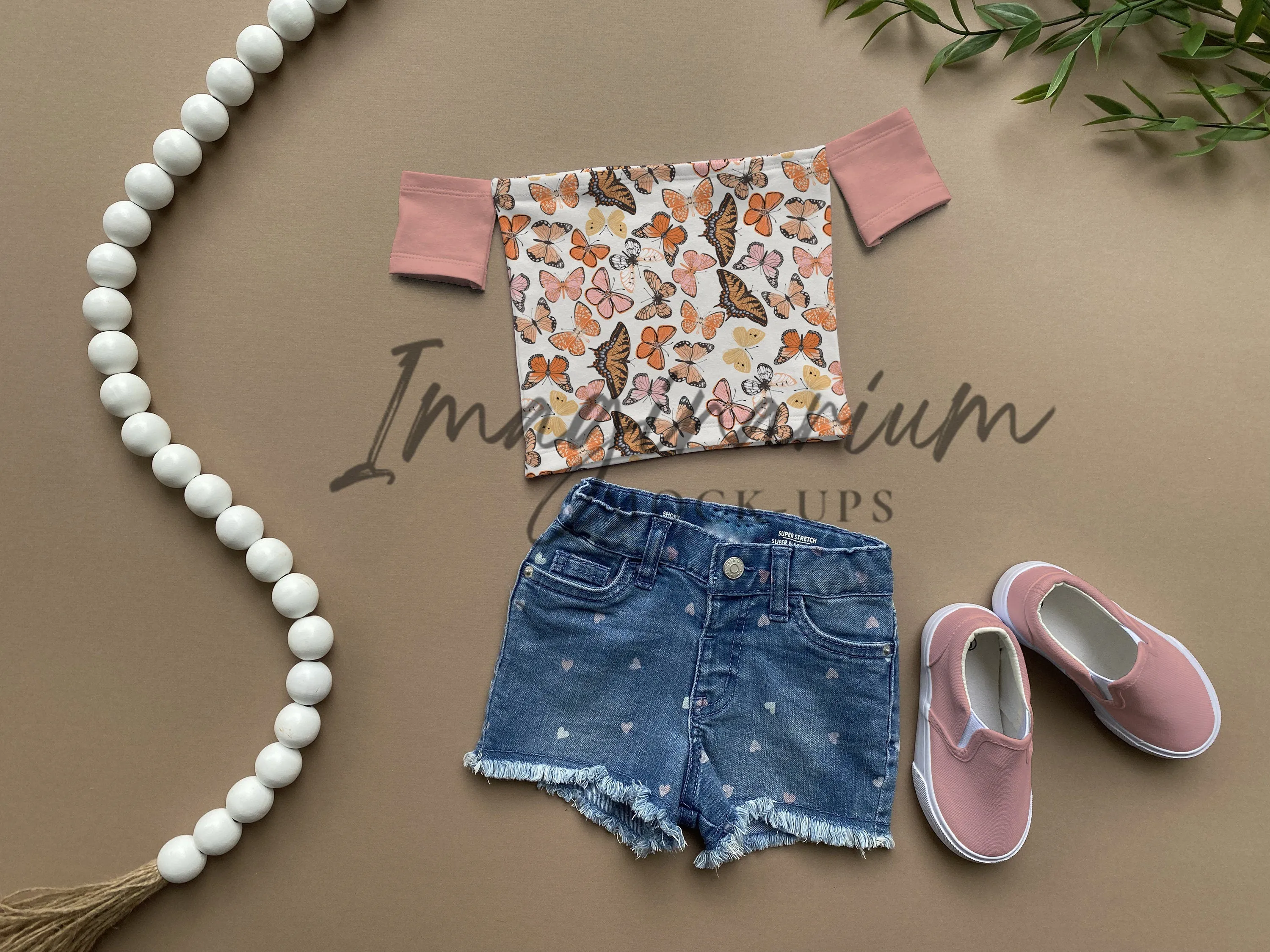 Styled Tube Top Outfit Mock Up, Realistic Mockup for Photoshop and Procreate