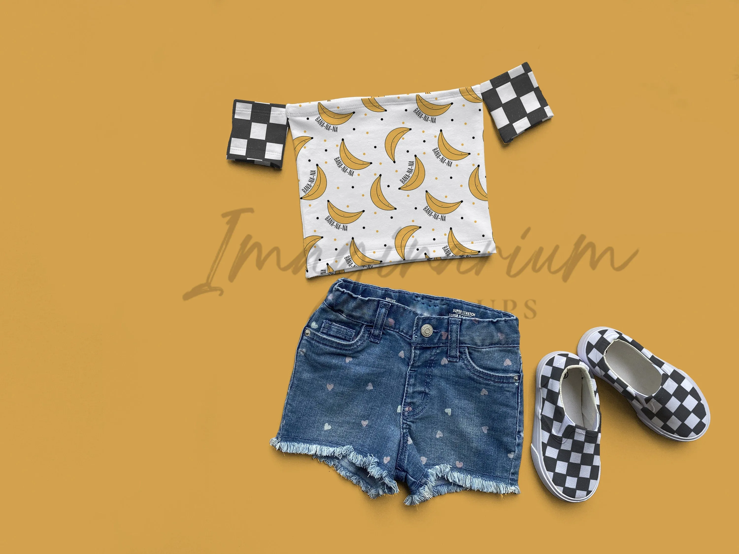 Styled Tube Top Outfit Mock Up, Realistic Mockup for Photoshop and Procreate