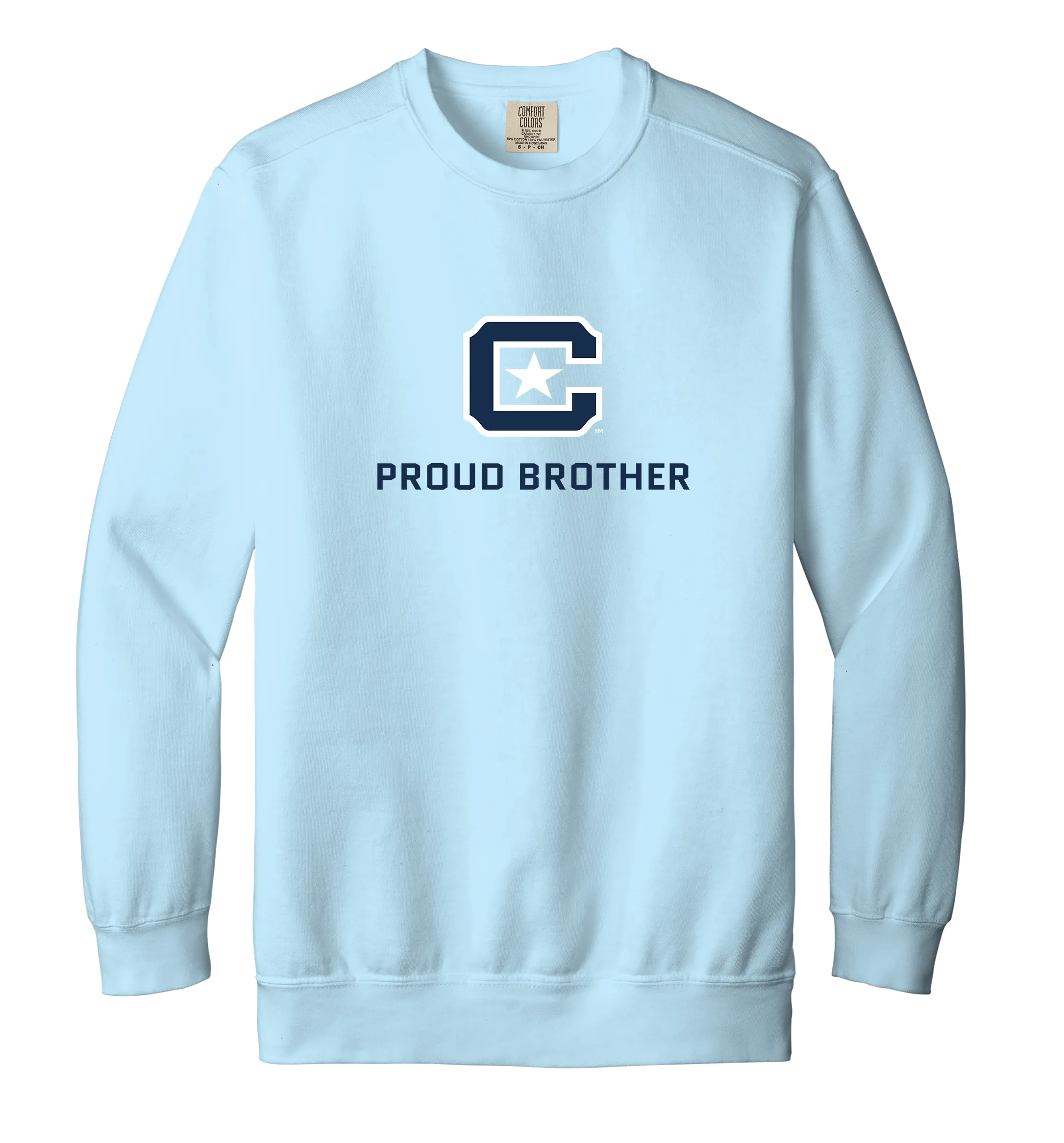 The Citadel Block C, Proud Brother, Embroidered Comfort Colors ® Ring Spun Crewneck Sweatshirt