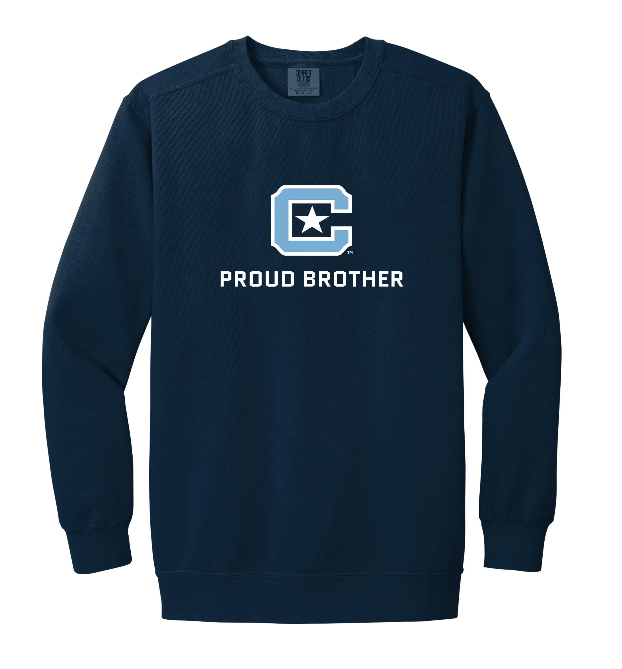 The Citadel Block C, Proud Brother, Embroidered Comfort Colors ® Ring Spun Crewneck Sweatshirt