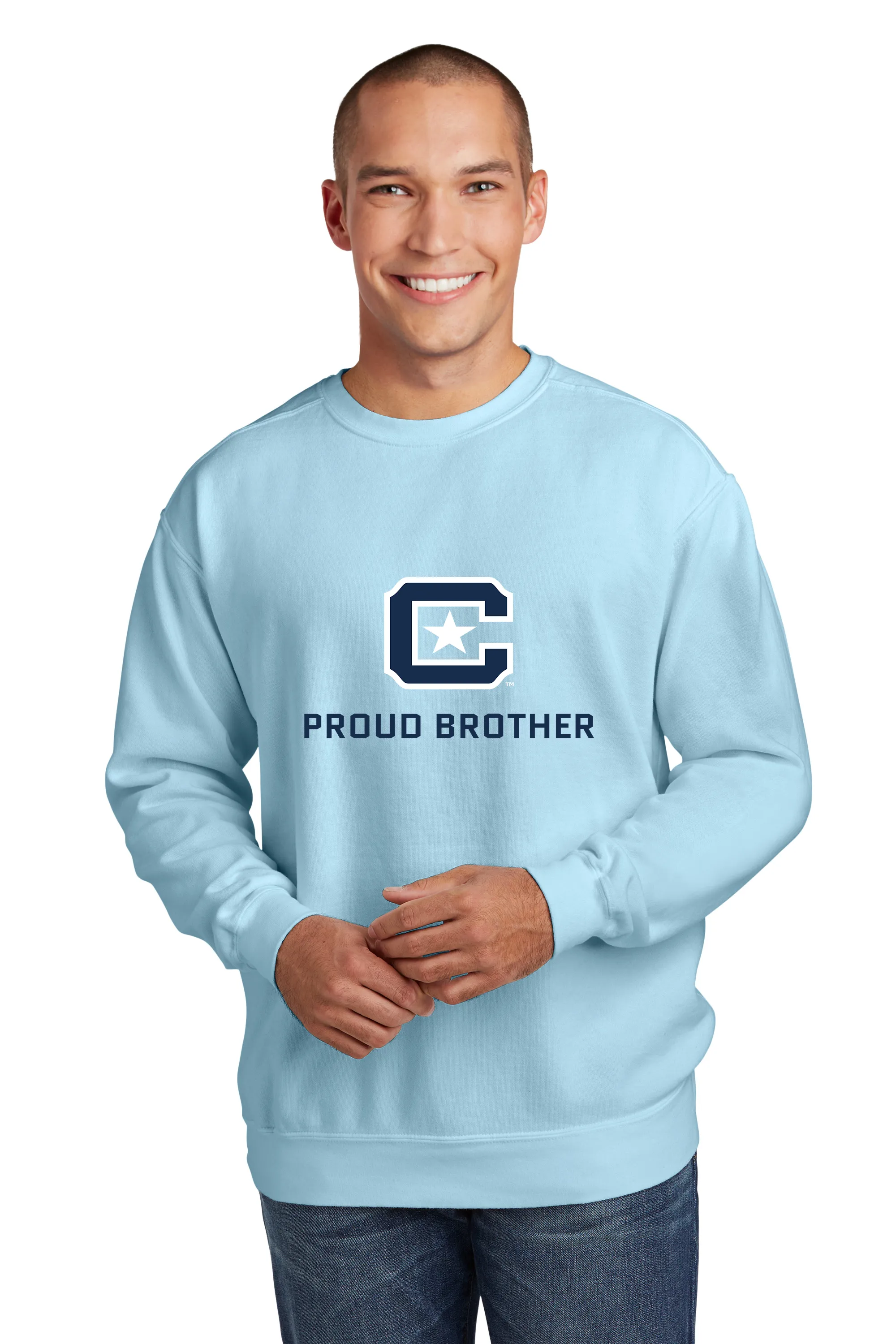 The Citadel Block C, Proud Brother, Embroidered Comfort Colors ® Ring Spun Crewneck Sweatshirt