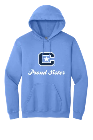 The Citadel Block C Star logo, Proud Sister,  Heavy Blend™ Hooded Sweatshirt