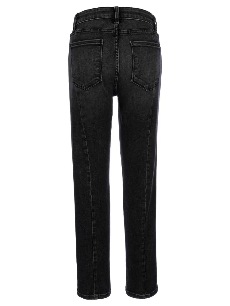 The Reese High Rise FabAb Ankle Straight - Create