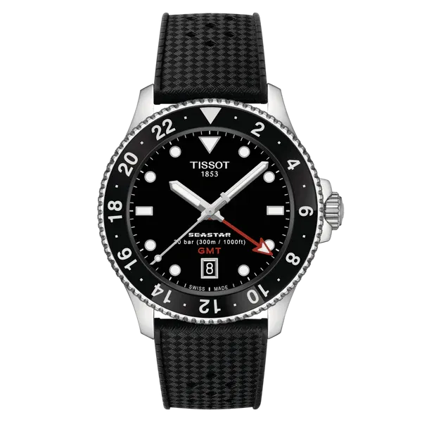 Tissot Seastar 1000 Quartz GMT Black Dial 40mm Stainless Watch T120.852.17.051.00