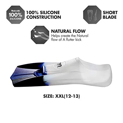 TYR Stryker Silicone Swim Fins (XL), Navy (LFSTRKR101XL)