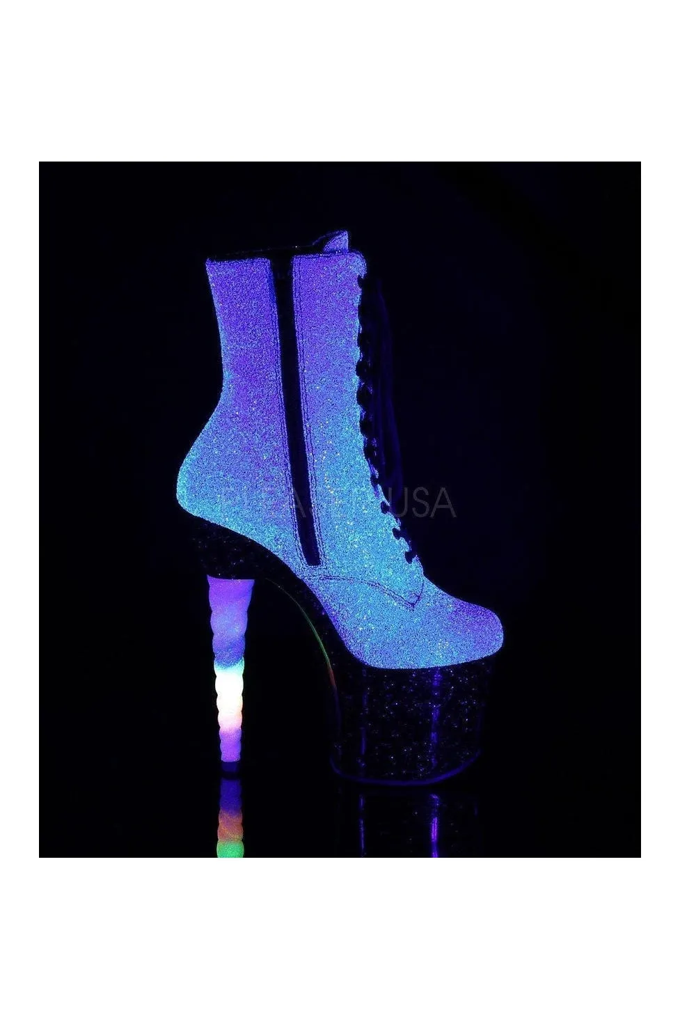UNICORN-1020G Exotic Ankle Boot | Purple Glitter