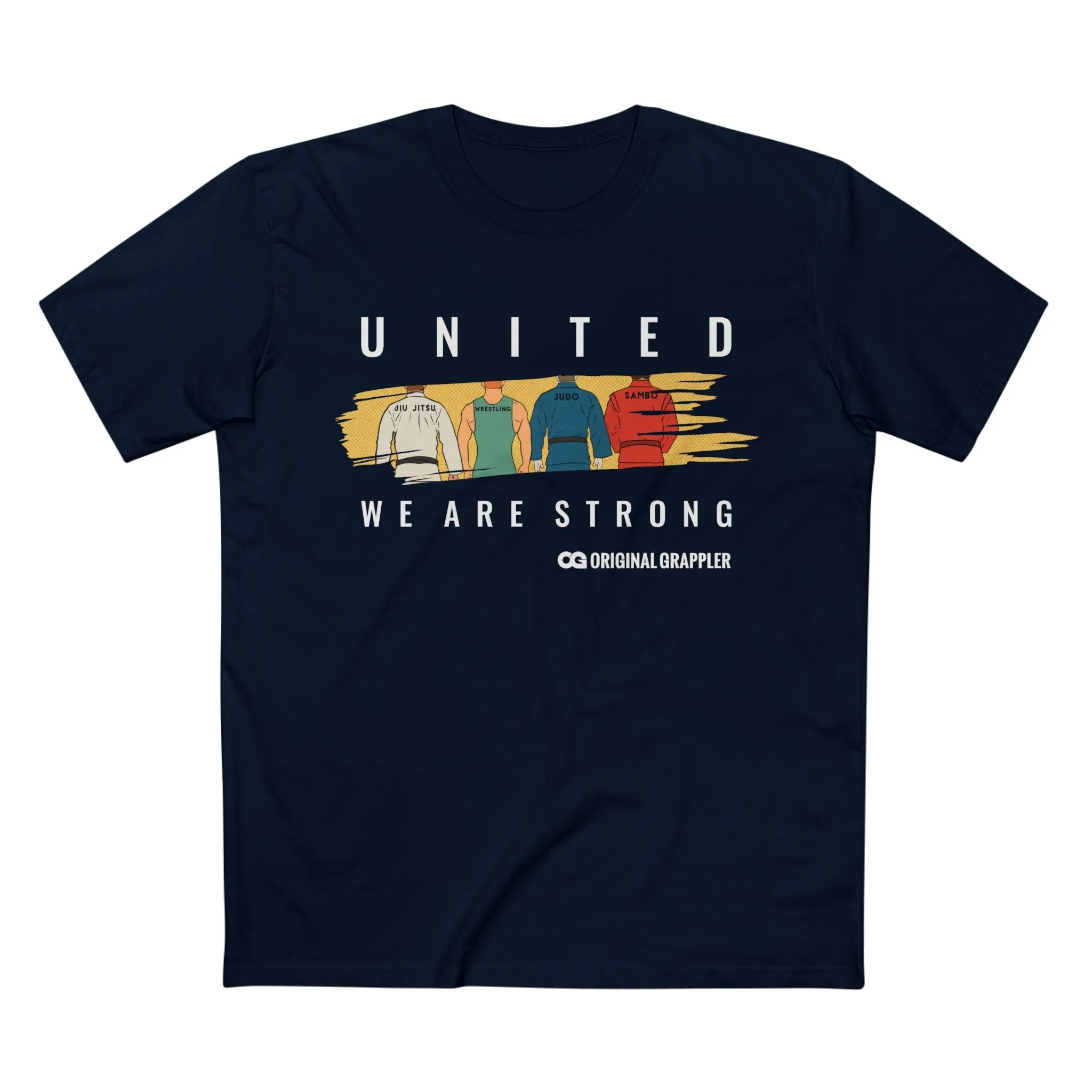 United We Are Strong Adult Staple Tee - Red Graphic T-Shirt for Team Spirit