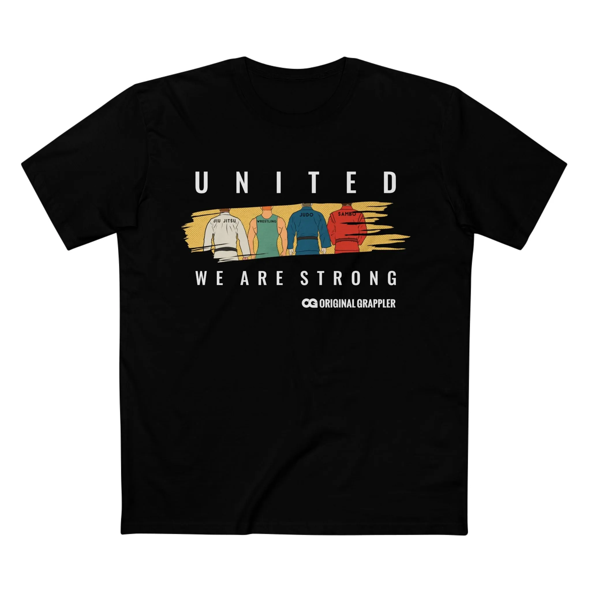 United We Are Strong Adult Staple Tee - Red Graphic T-Shirt for Team Spirit