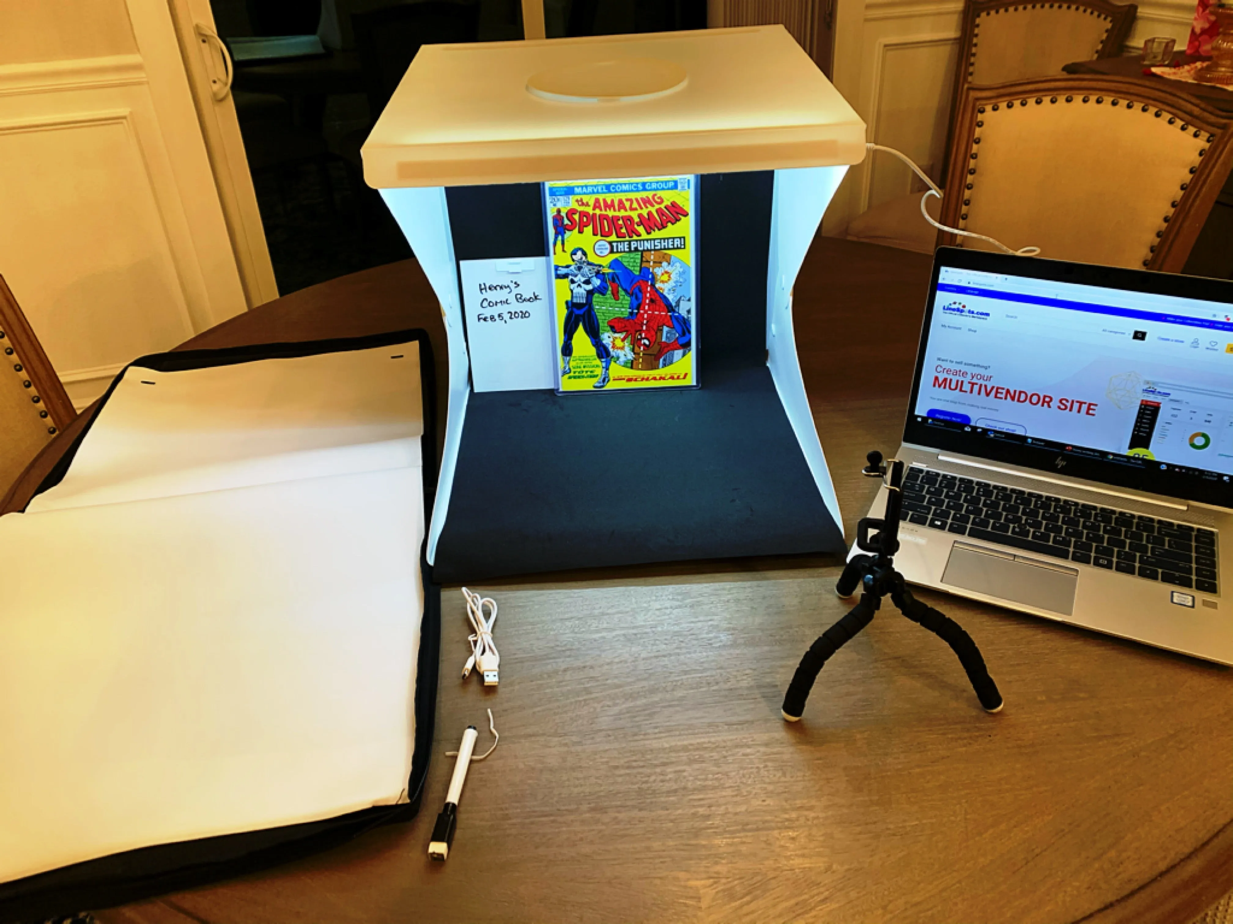 Vanity LED Photo Box Size Large (16in by 16in) for Comic Books Baseball Football Hockey Basketball Cards