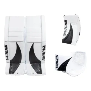Vaughn Velocity V9 Pro Carbon Senior Goalie Full Set - White / Black Swirl Graphic