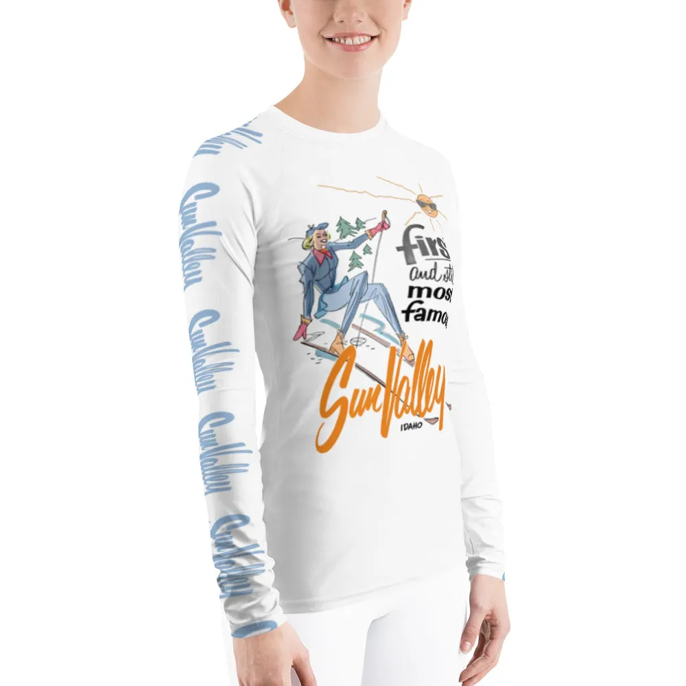 Vintage Fashionable Skier Long Sleeve Top