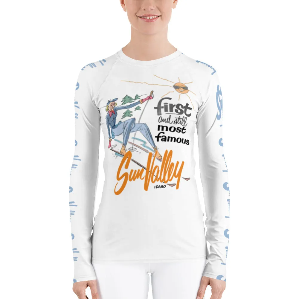 Vintage Fashionable Skier Long Sleeve Top