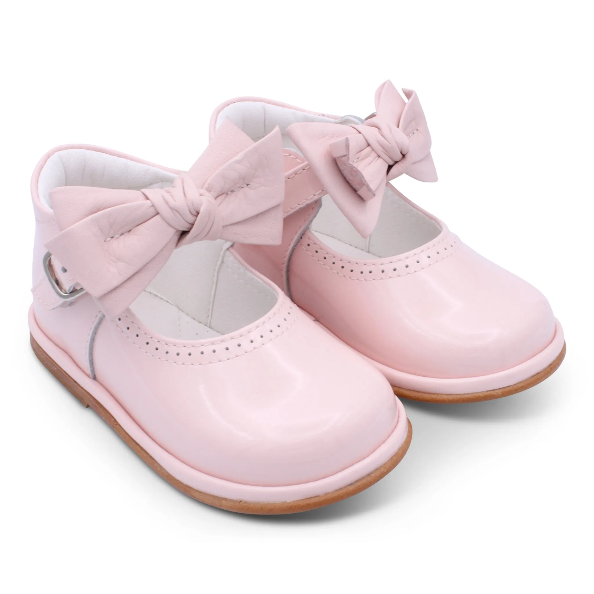 'Vitoria' Girls Pale Pink Patent Bar Shoes