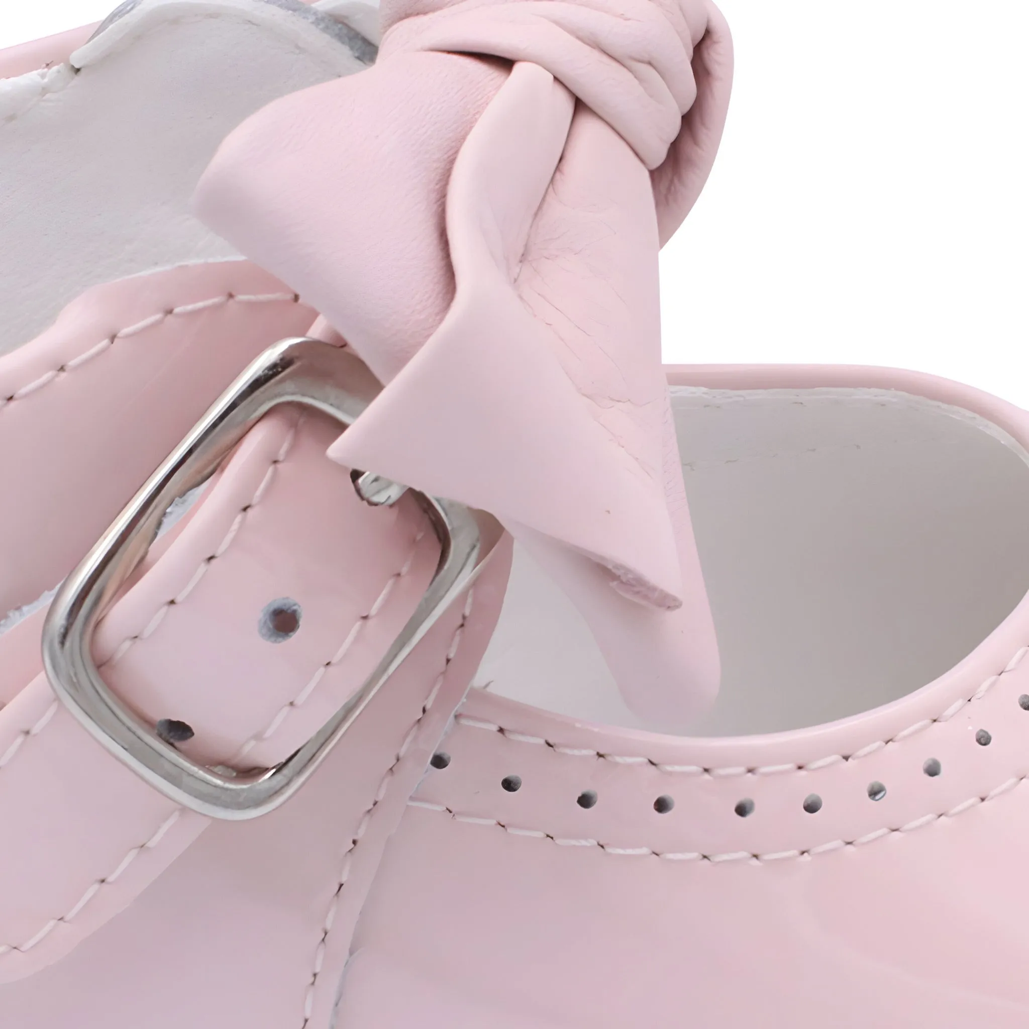 'Vitoria' Girls Pale Pink Patent Bar Shoes