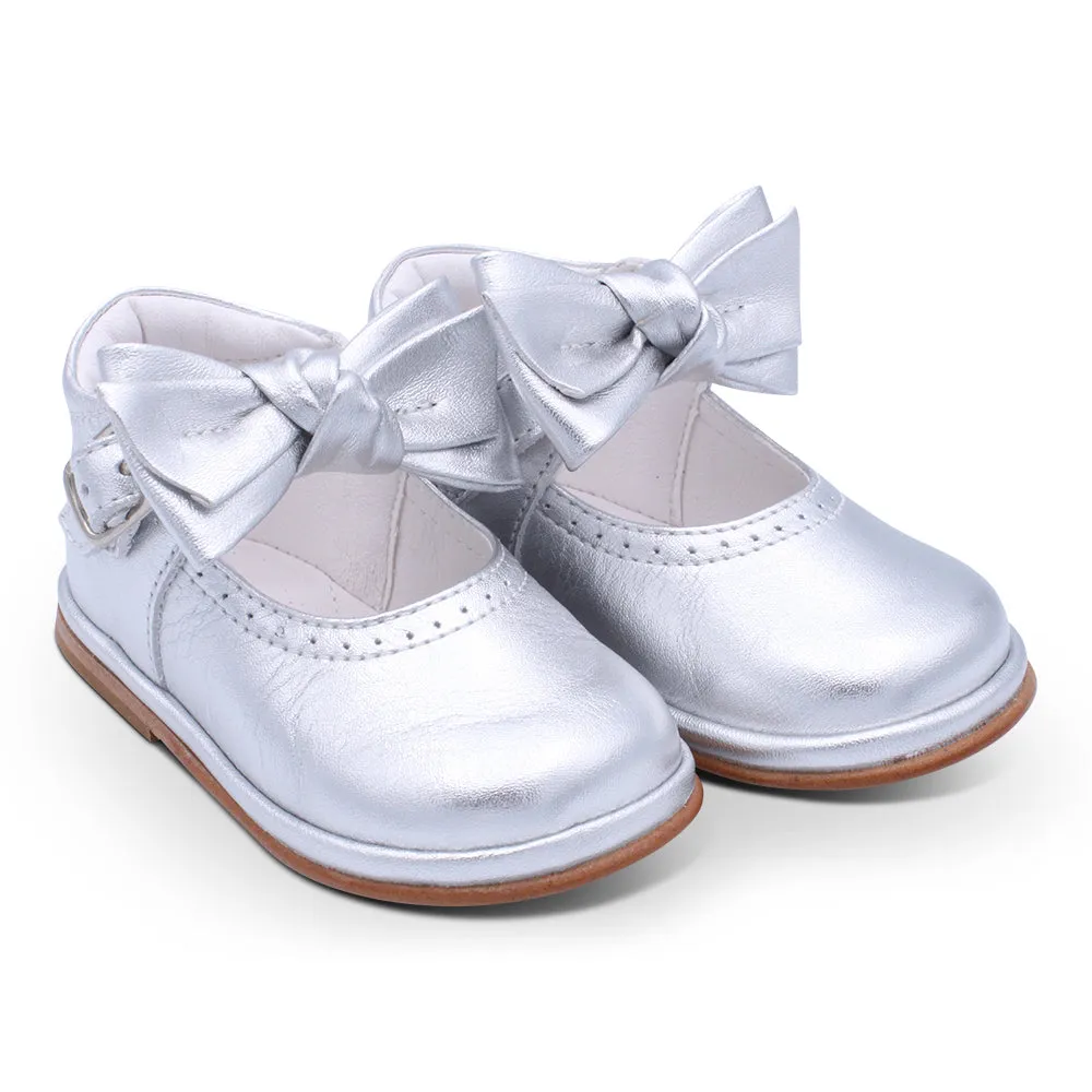 'Vitoria' Girls Silver Bar Shoes