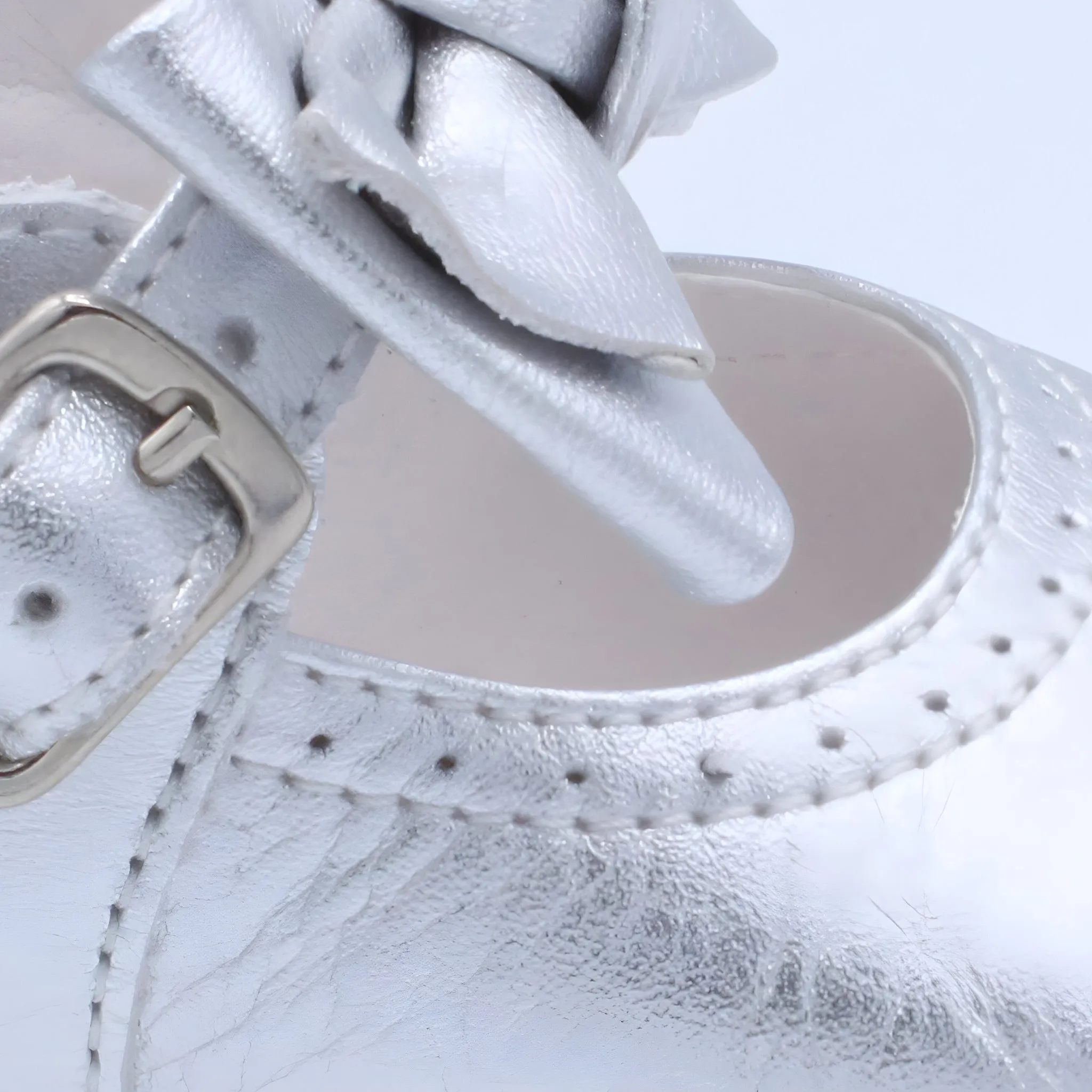 'Vitoria' Girls Silver Bar Shoes