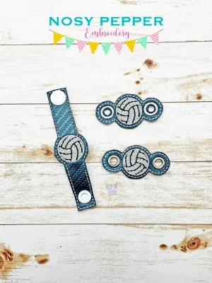 Volleyball Shoe Charm machine embroidery design (3 versions included) DIGITAL DOWNLOAD