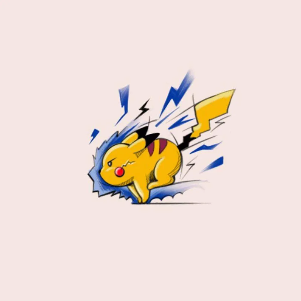 Watercolor Pikachu Running