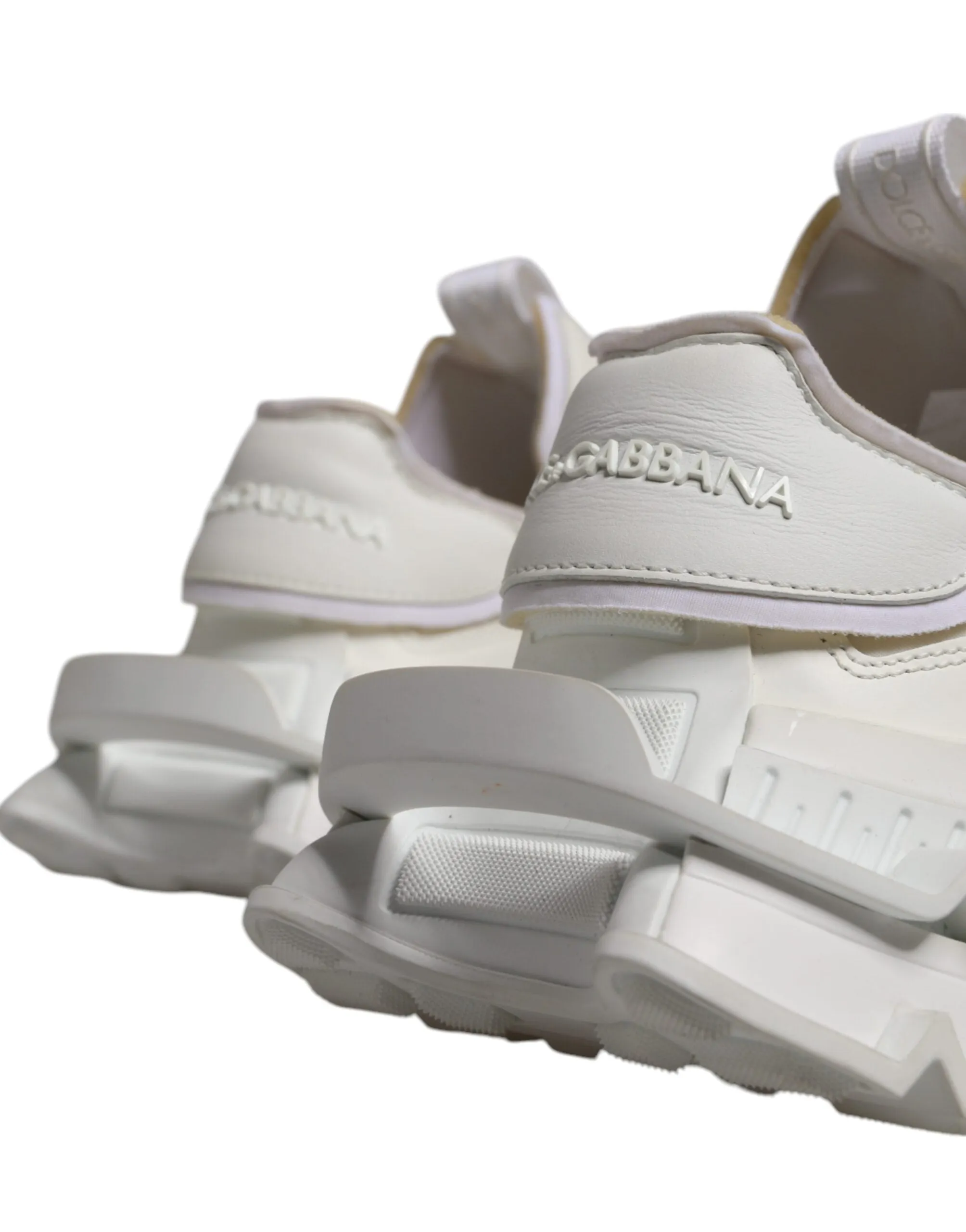 White Nylon Low Top Space Sneakers Shoes