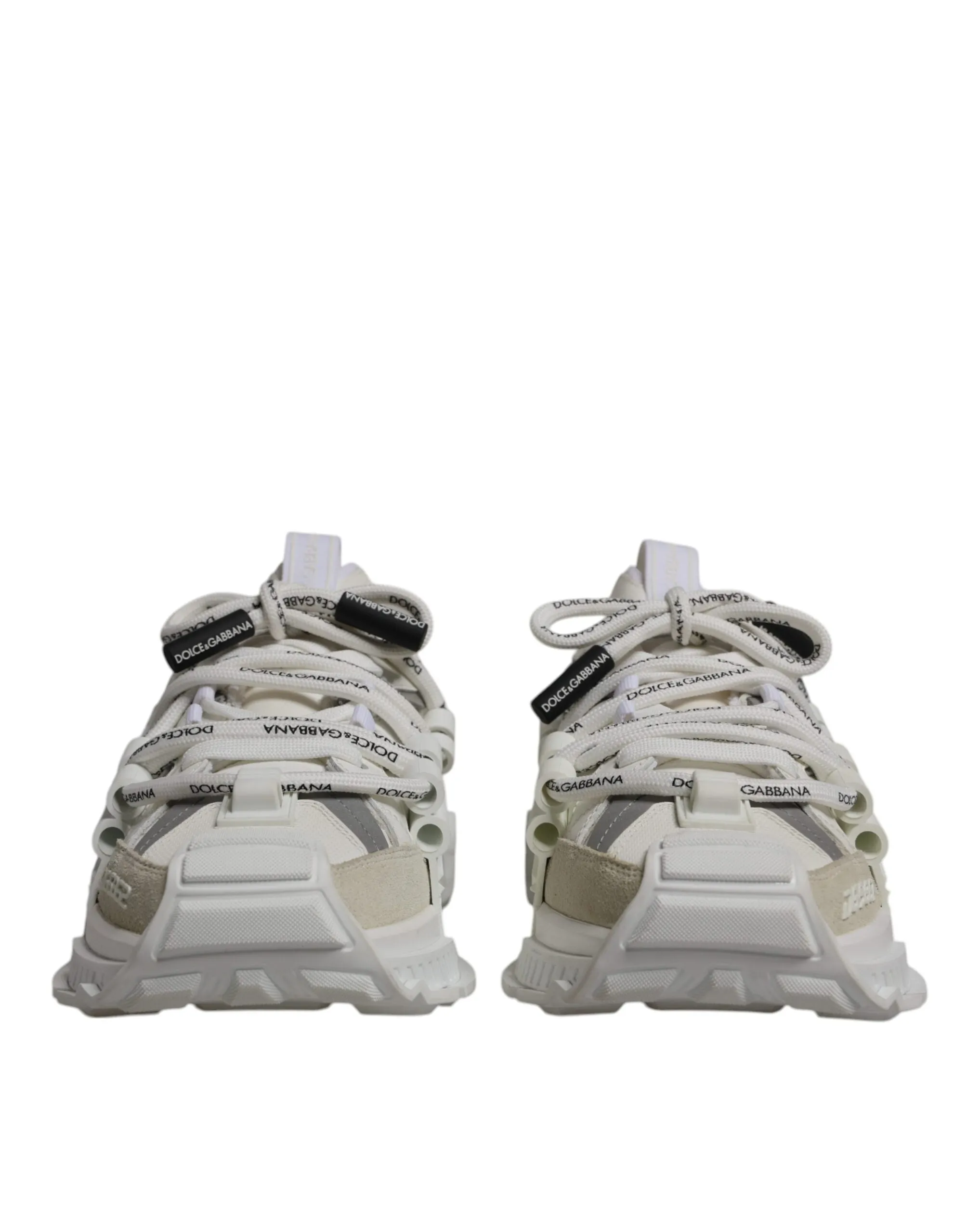 White Nylon Low Top Space Sneakers Shoes