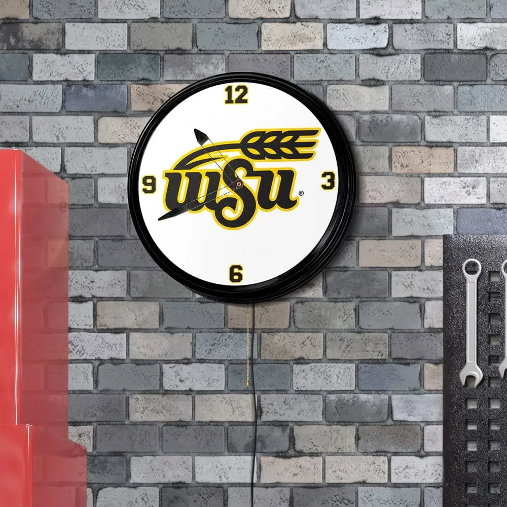 Wichita State Shockers: University Seal - Retro Lighted Wall Clock