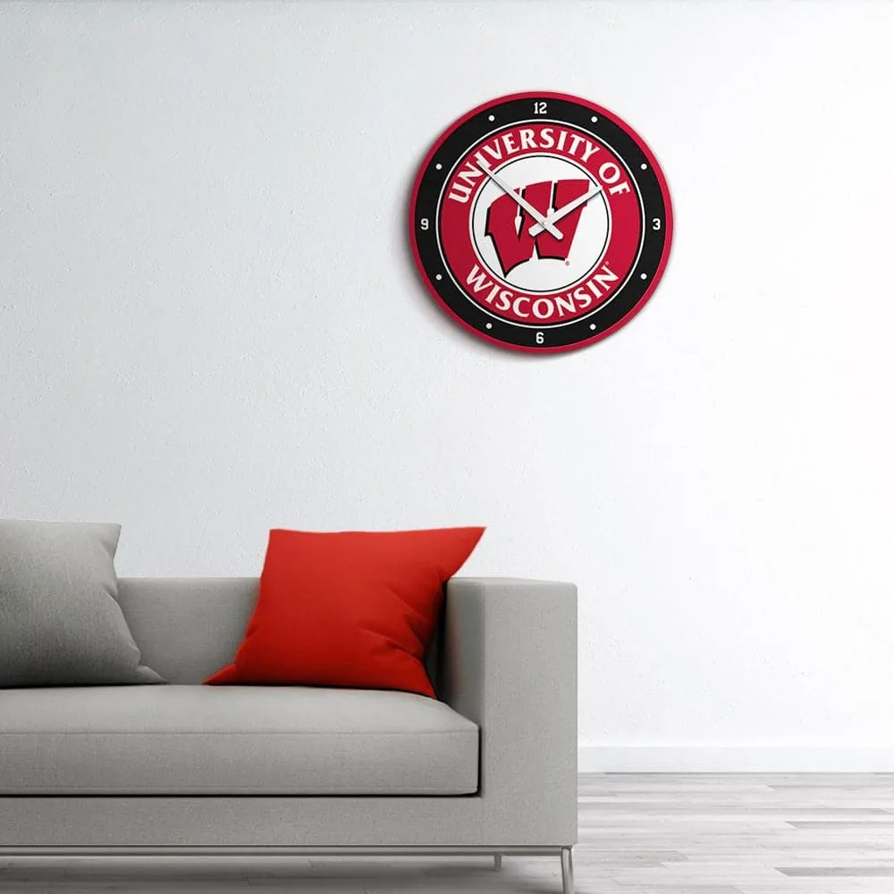 Wisconsin Badgers: Modern Disc Wall Clock