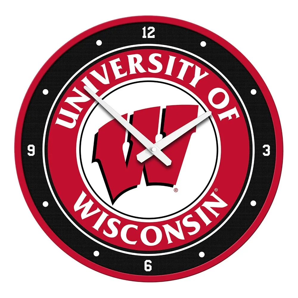 Wisconsin Badgers: Modern Disc Wall Clock