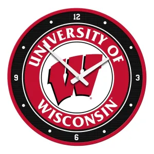 Wisconsin Badgers: Modern Disc Wall Clock